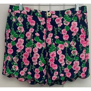 Lilly Pulitzer Darci Knit Shorts Oyster Bay Navy De Vine Size 6